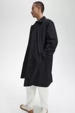 Fred Perry Button Through Mac Men’s Parka Black VNOIW9105