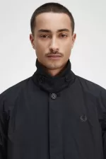 Fred Perry Button Through Mac Men’s Parka Black VNOIW9105