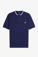 Fred Perry Cable Knit Henley Men’s Shirt French Navy AFQXV7036