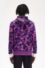 Fred Perry Camouflage Hooded Men’s Sweatshirts Purple MZIDY9274