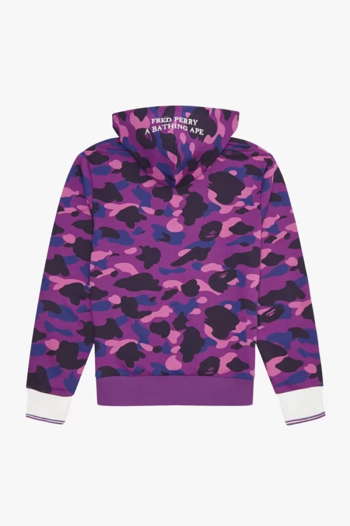 Fred Perry Camouflage Hooded Men’s Sweatshirts Purple MZIDY9274