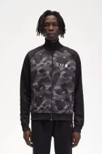 Fred Perry Camouflage Panel Men’s Track Jackets Black CRISV3712