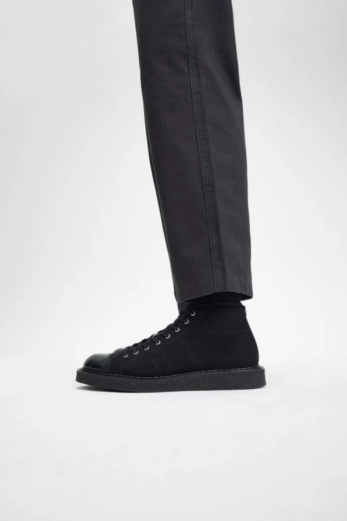 Fred Perry Canvas Monkey Men’s Boots Black HIRFL6350