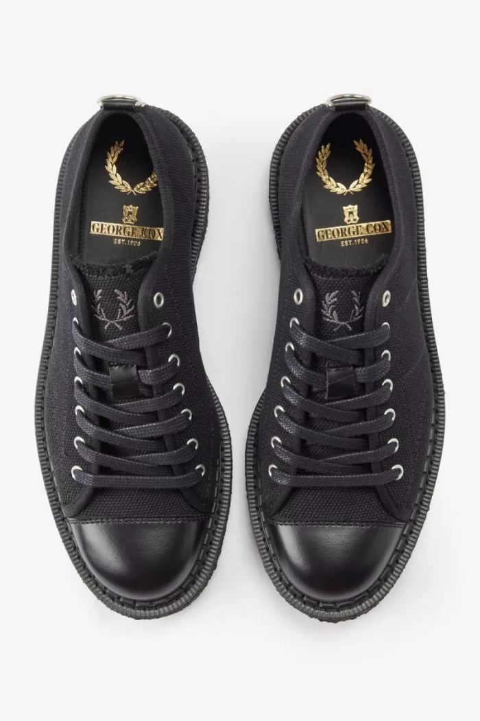 Fred Perry Canvas Monkey Women’s Plimsolls Black BGQXS8136