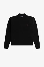 Fred Perry Chenille Grid Women’s Jumper Black TOSYG1532