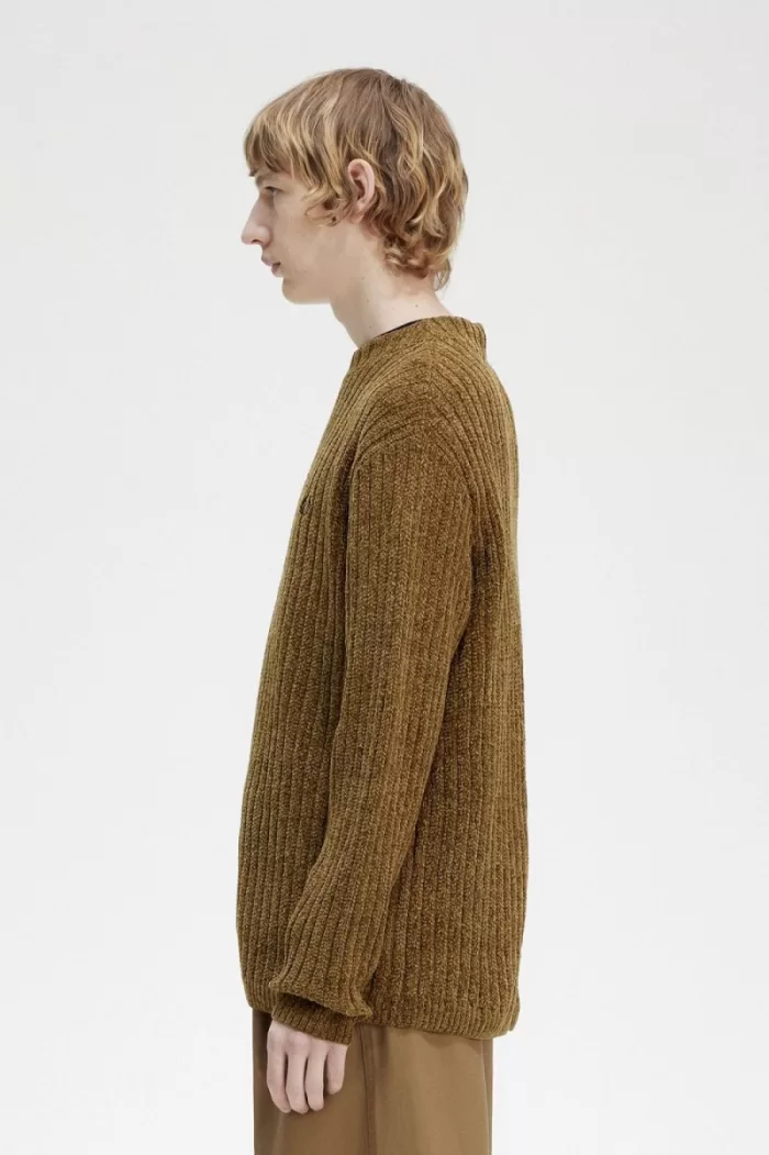 Fred Perry Chenille Rib Men’s Jumper Brown RLSZI3097