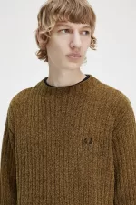 Fred Perry Chenille Rib Men’s Jumper Brown RLSZI3097