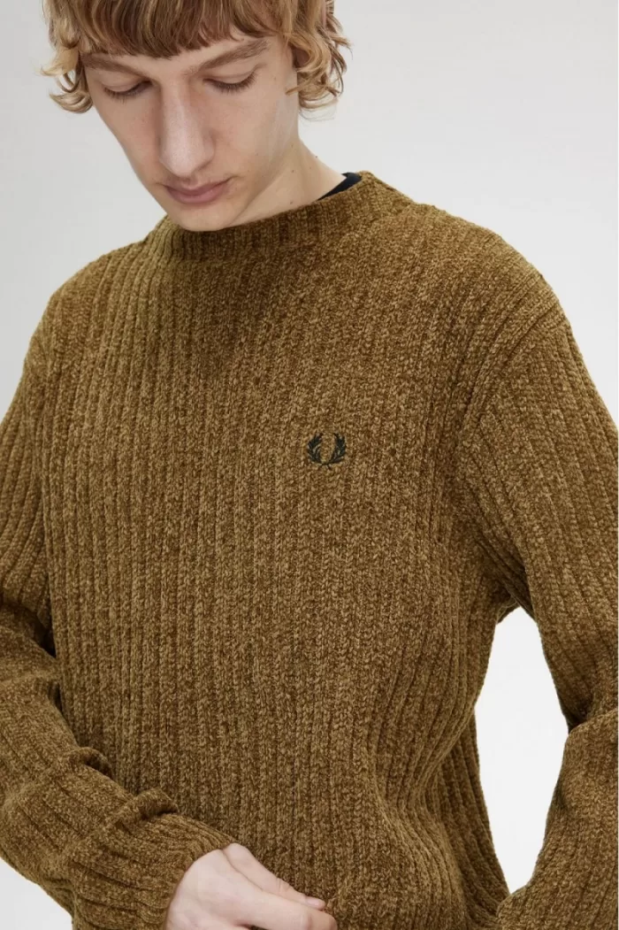 Fred Perry Chenille Rib Men’s Jumper Brown RLSZI3097