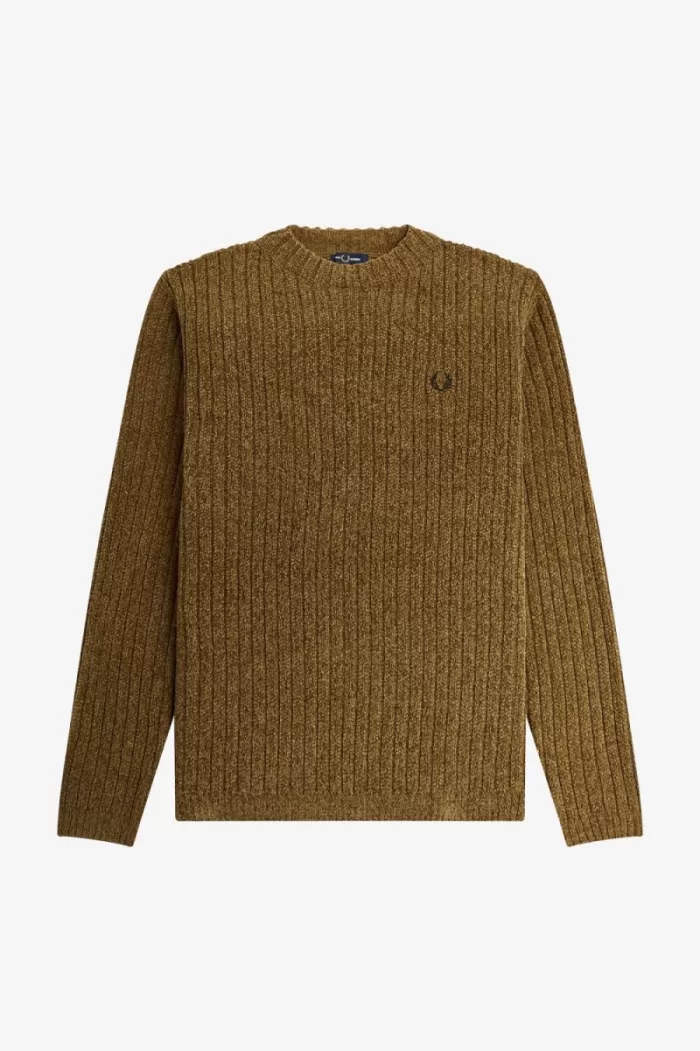 Fred Perry Chenille Rib Men’s Jumper Brown RLSZI3097