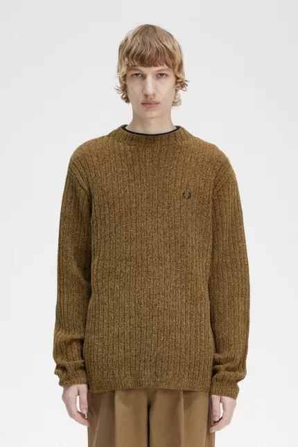 Fred Perry Chenille Rib Men’s Jumper Brown RLSZI3097