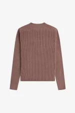 Fred Perry Chenille Rib Women’s Jumper Dark Pink HIZUF8692