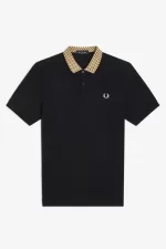 Fred Perry Chequerboard Collar Men’s Polo Shirt Black MGVRN5782