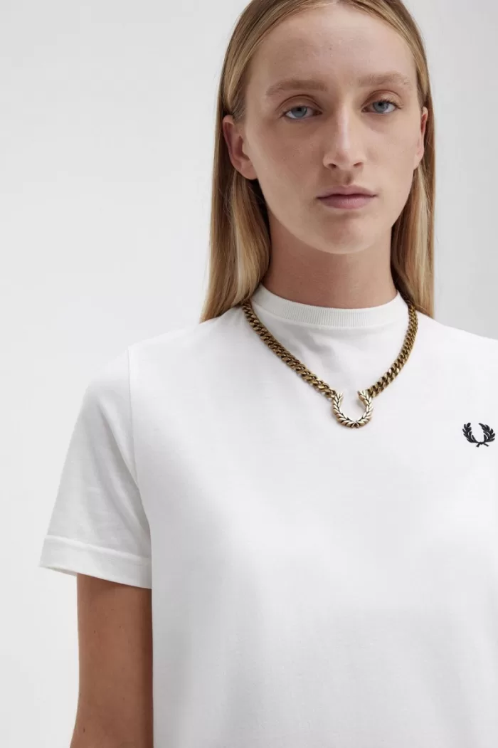 Fred Perry Chunky Laurel Wreath Necklace Women’s Jewellery Gold DTHNF9806