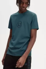 Fred Perry Circle Branding Men’s T-Shirt Petrol Blue NFEMC3485