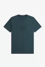 Fred Perry Circle Branding Men’s T-Shirt Petrol Blue NFEMC3485