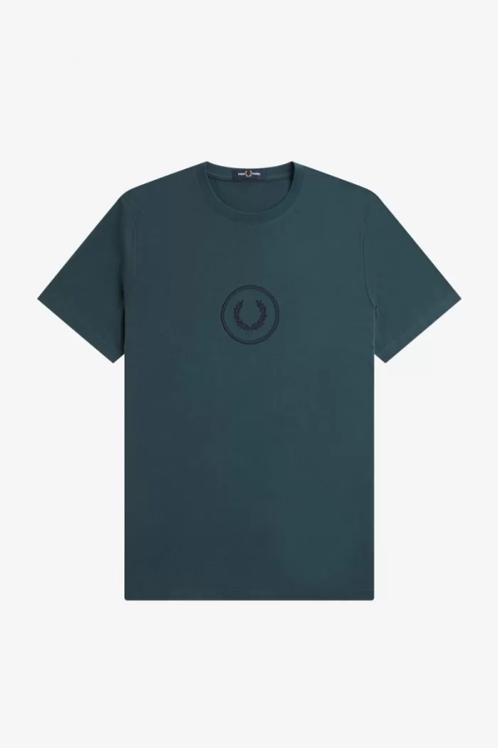 Fred Perry Circle Branding Men’s T-Shirt Petrol Blue NFEMC3485