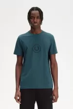 Fred Perry Circle Branding Men’s T-Shirt Petrol Blue NFEMC3485