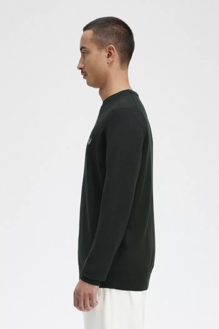 Fred Perry Classic Crew Neck Men’s Jumper Night Green MUHAB9830