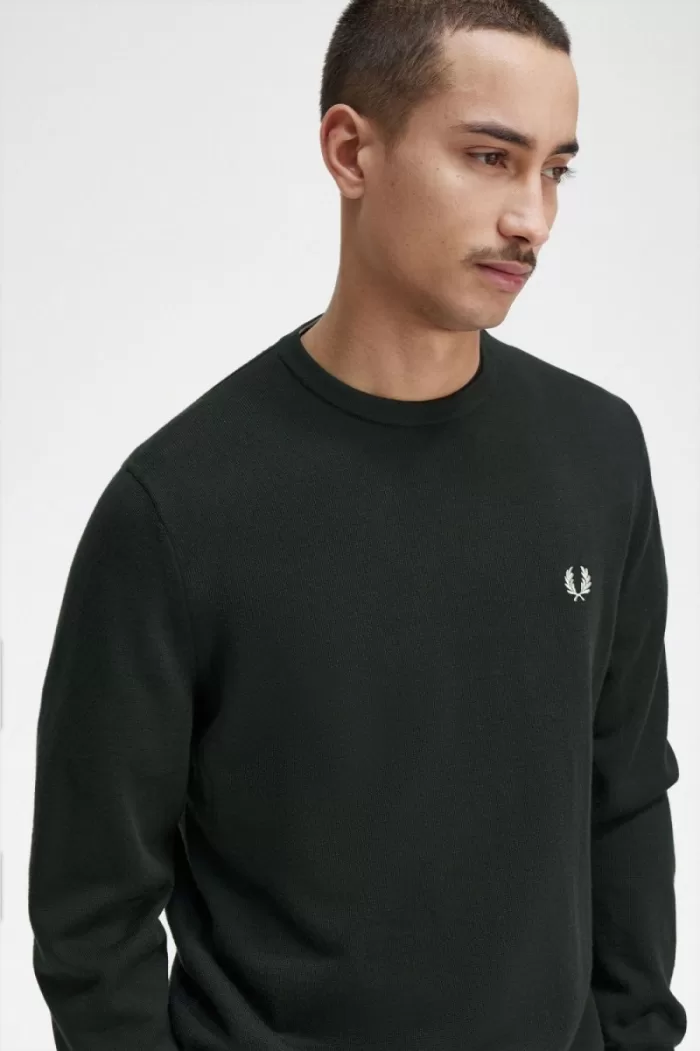 Fred Perry Classic Crew Neck Men’s Jumper Night Green MUHAB9830