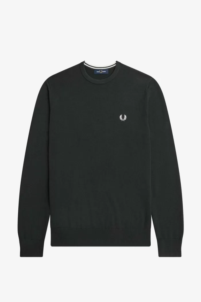 Fred Perry Classic Crew Neck Men’s Jumper Night Green MUHAB9830