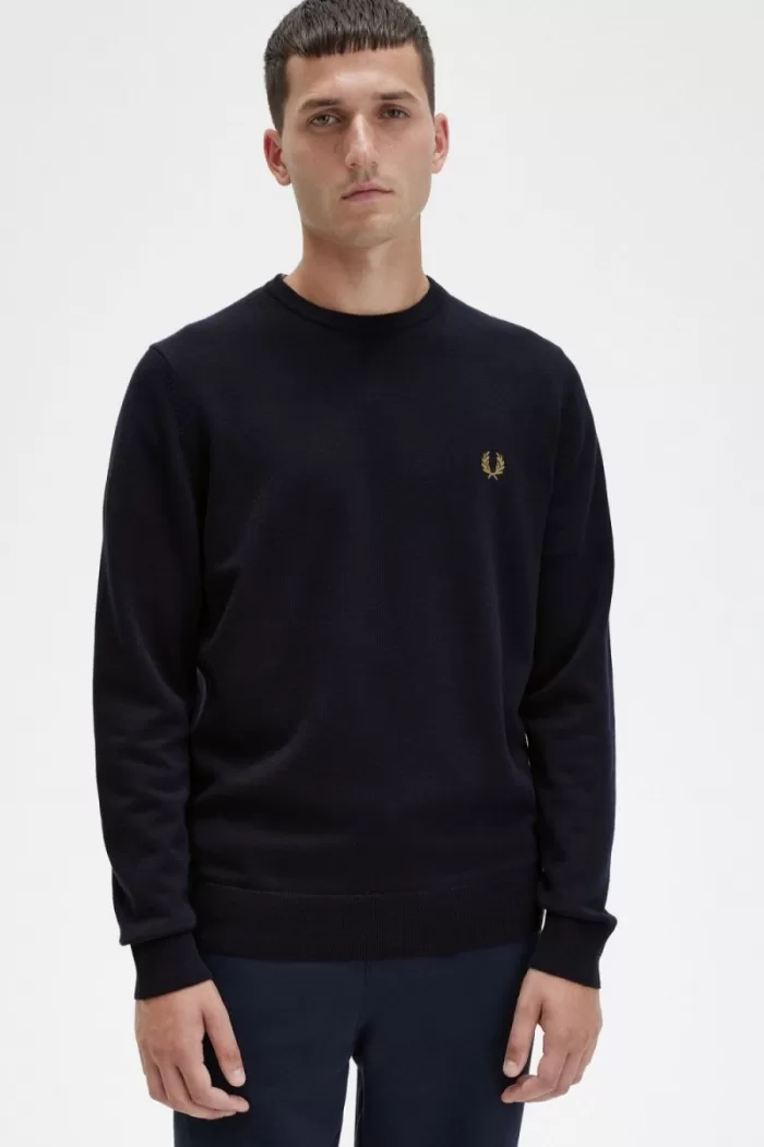 Fred Perry Classic Crew Neck Men’s Jumper Navy SFIPT2647