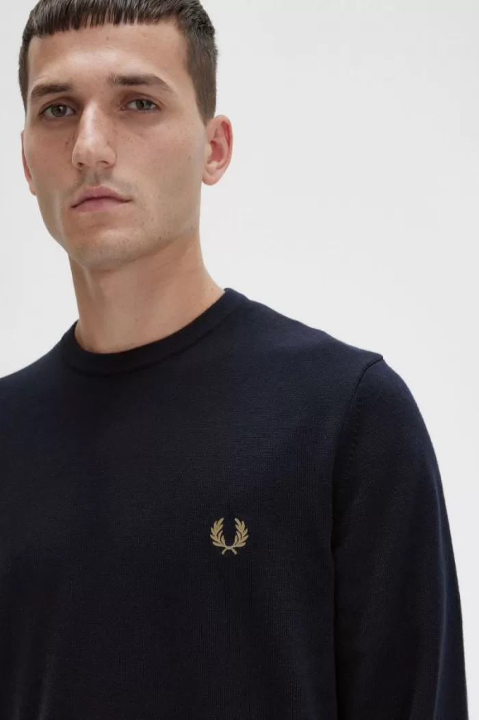 Fred Perry Classic Crew Neck Men’s Jumper Navy SFIPT2647