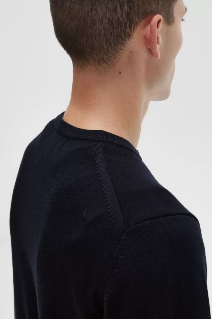 Fred Perry Classic Crew Neck Men’s Jumper Navy SFIPT2647