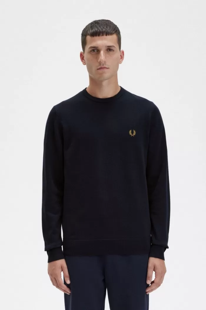 Fred Perry Classic Crew Neck Men’s Jumper Navy SFIPT2647