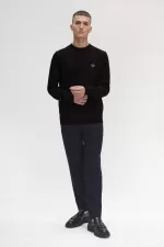 Fred Perry Classic Crew Neck Men’s Jumper Black ELWFK0689