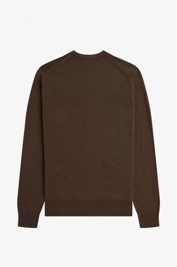 Fred Perry Classic Crew Neck Men’s Jumper Burnt Tobacco WCTSG3947