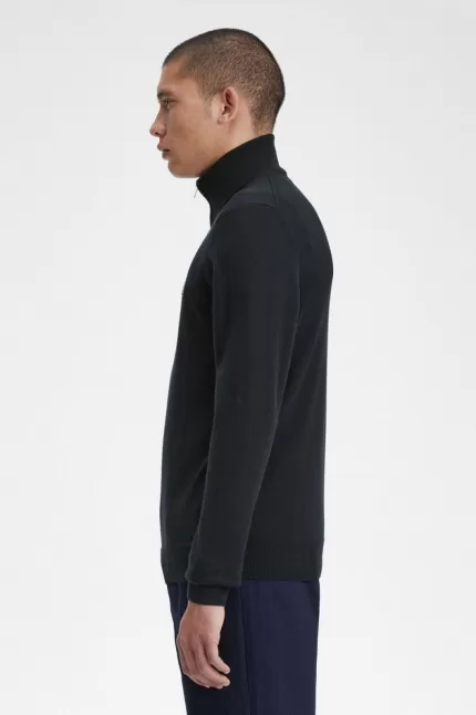 Fred Perry Classic Half Zip Men’s Jumper Black KJLQS0637