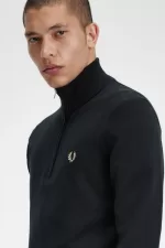 Fred Perry Classic Half Zip Men’s Jumper Black KJLQS0637