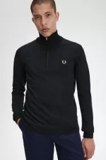 Fred Perry Classic Half Zip Men’s Jumper Black KJLQS0637