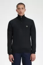 Fred Perry Classic Half Zip Men’s Jumper Black KJLQS0637