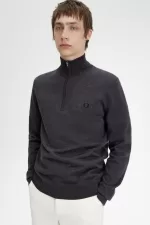 Fred Perry Classic Half Zip Men’s Jumper Dark Grey Marl VCJDX1735