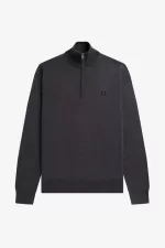 Fred Perry Classic Half Zip Men’s Jumper Dark Grey Marl VCJDX1735