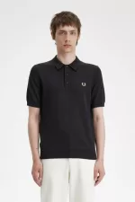 Fred Perry Classic Knitted Men’s Shirt Black BQWXV2831