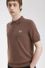 Fred Perry Classic Knitted Men’s Shirt Dark Red HITPY7629