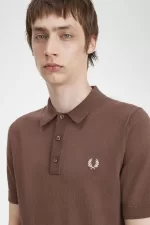 Fred Perry Classic Knitted Men’s Shirt Dark Red HITPY7629