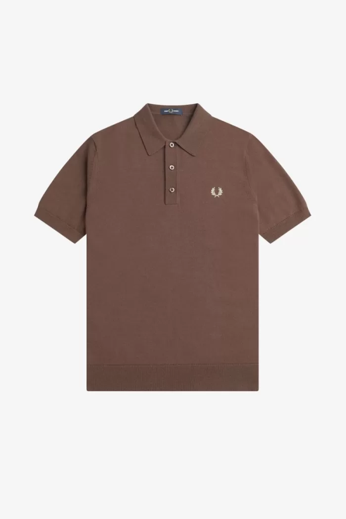 Fred Perry Classic Knitted Men’s Shirt Dark Red HITPY7629