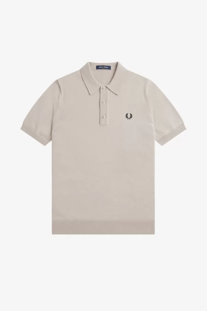 Fred Perry Classic Knitted Men’s Shirt Dark Oatmeal TVPWB1072