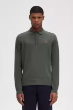 Fred Perry Classic Knitted Men’s Shirt Field Green KHVQS6549