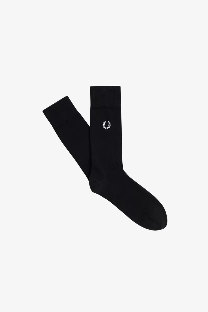 Fred Perry Classic Laurel Wreath Mens So 798 ZOOM - Fred Perry Classic Laurel Wreath Men's Socks Black Snow White PIYZF9572