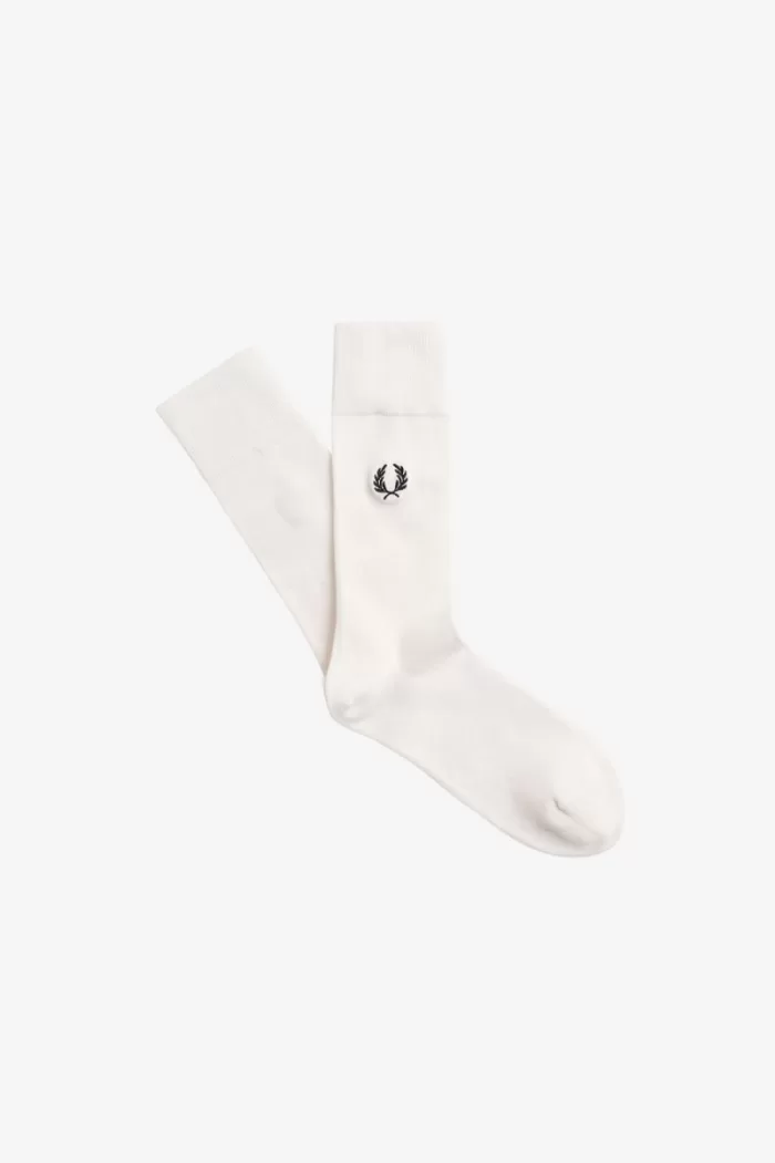 Fred Perry Classic Laurel Wreath Men’s Socks Snow White Black QOPCK8679