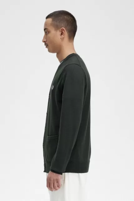 Fred Perry Classic Men’s Cardigan Night Green GPHMR2357