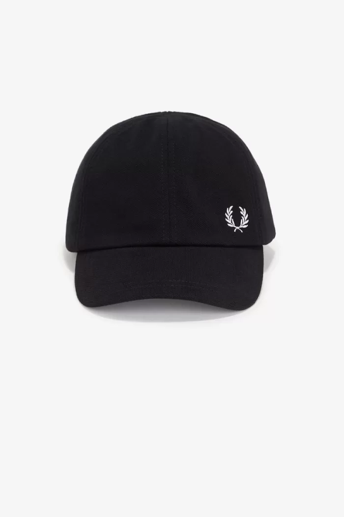 Fred Perry Classic Pique Men’s Caps Black Snow White OJEDP5179