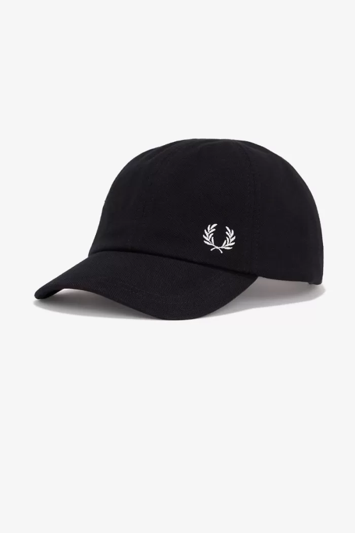 Fred Perry Classic Pique Men’s Caps Black Snow White OJEDP5179