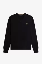 Fred Perry Classic V-Neck Men’s Jumper Black YCVQP0698