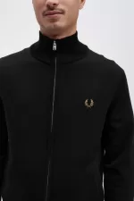 Fred Perry Classic Zip Through Men’s Cardigan Black XROCG4061