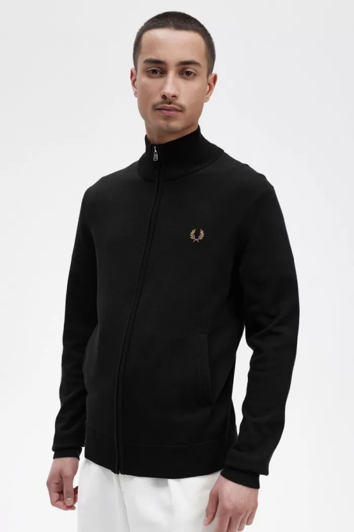 Fred Perry Classic Zip Through Men’s Cardigan Black XROCG4061